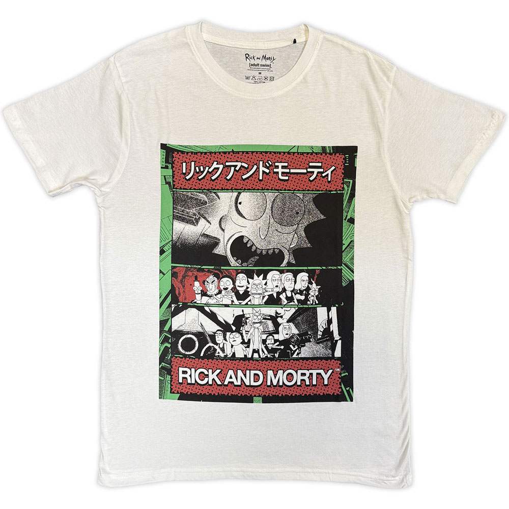 Rick And Morty - Japan Comic Herren TShirt - WeiÃŸ